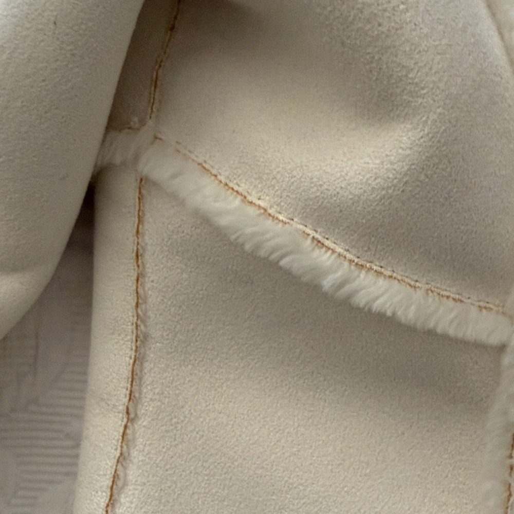 White House Black Market Off-White Faux Shearling Jacket - Picture 8 of 9